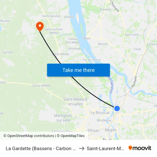 La Gardette (Bassens - Carbon Blanc) to Saint-Laurent-Médoc map