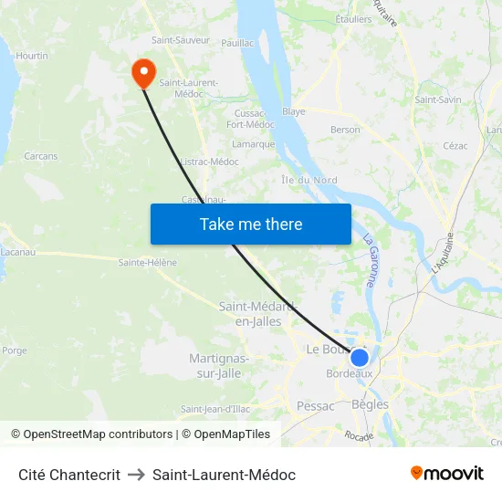 Cité Chantecrit to Saint-Laurent-Médoc map