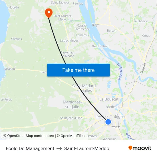 Ecole De Management to Saint-Laurent-Médoc map