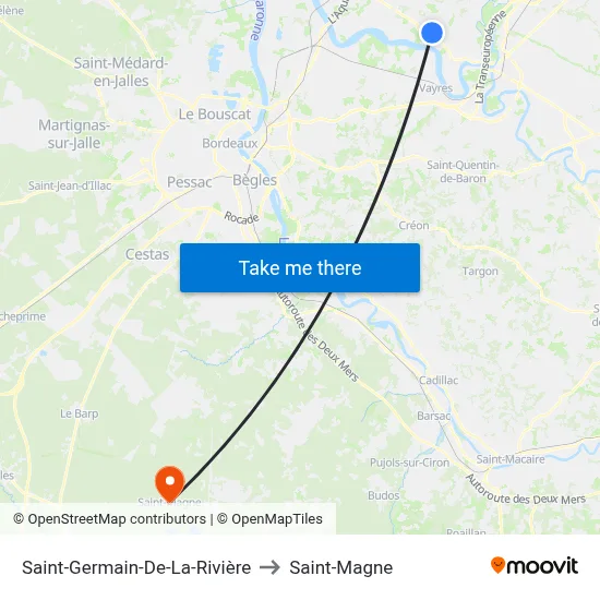 Saint-Germain-De-La-Rivière to Saint-Magne map
