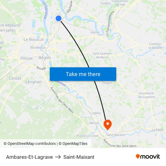 Ambares-Et-Lagrave to Saint-Maixant map