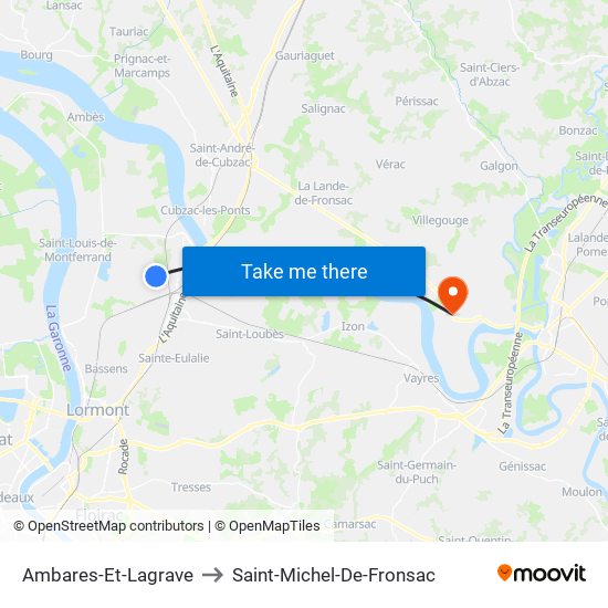 Ambares-Et-Lagrave to Saint-Michel-De-Fronsac map