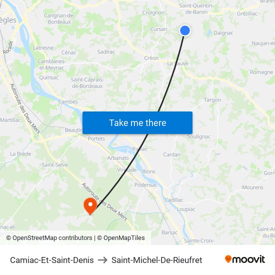 Camiac-Et-Saint-Denis to Saint-Michel-De-Rieufret map