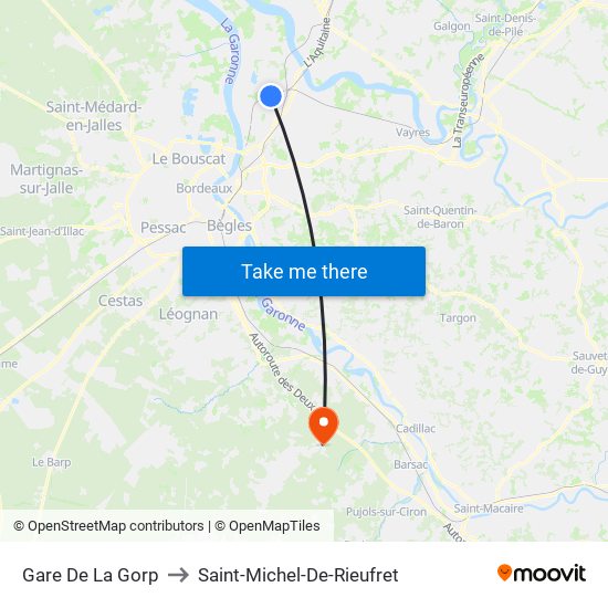 Gare De La Gorp to Saint-Michel-De-Rieufret map