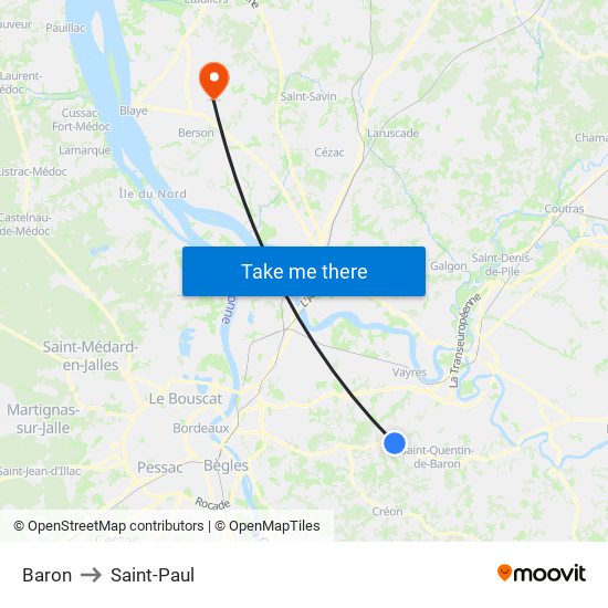 Baron to Saint-Paul map