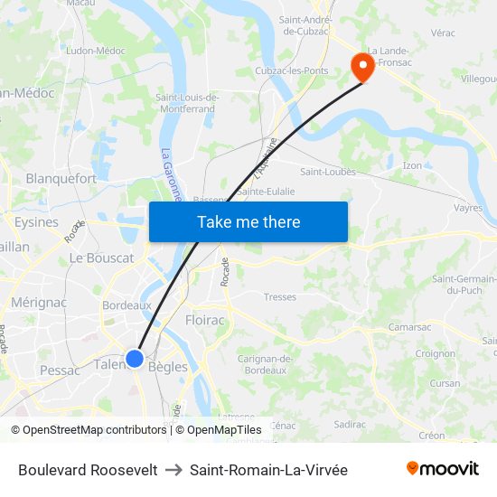 Boulevard Roosevelt to Saint-Romain-La-Virvée map