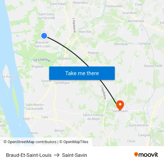 Braud-Et-Saint-Louis to Saint-Savin map