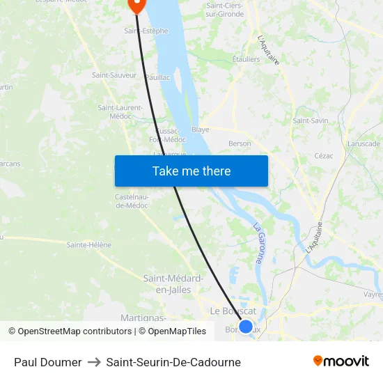 Paul Doumer to Saint-Seurin-De-Cadourne map