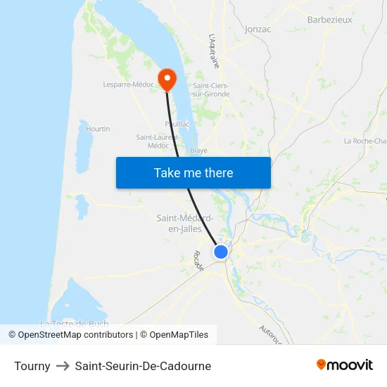 Tourny to Saint-Seurin-De-Cadourne map