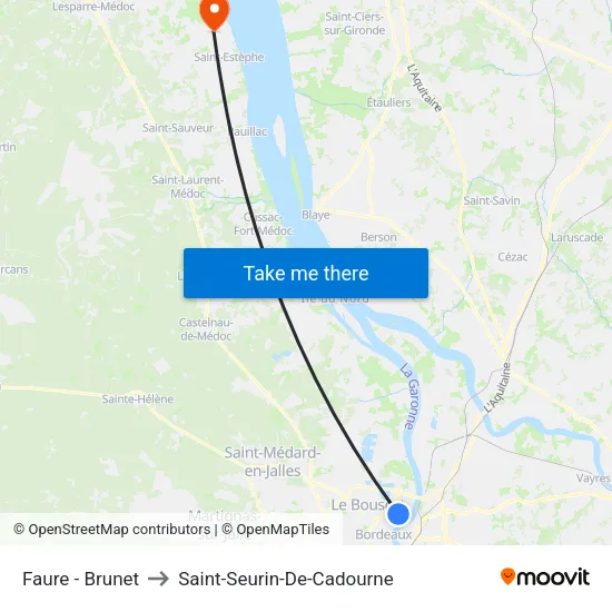 Faure - Brunet to Saint-Seurin-De-Cadourne map