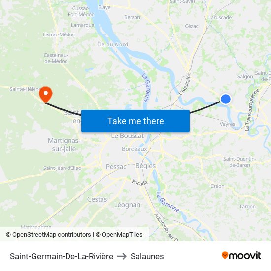 Saint-Germain-De-La-Rivière to Salaunes map