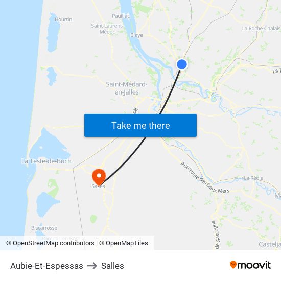 Aubie-Et-Espessas to Salles map