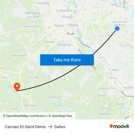 Camiac-Et-Saint-Denis to Salles map
