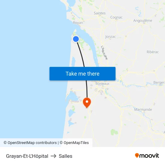 Grayan-Et-L'Hôpital to Salles map