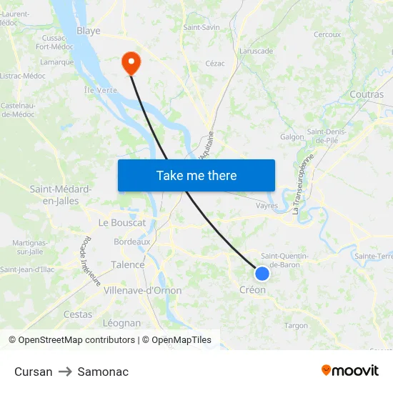 Cursan to Samonac map