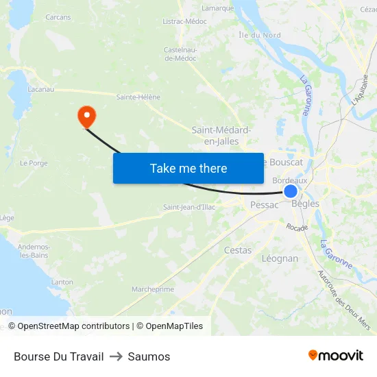 Bourse Du Travail to Saumos map