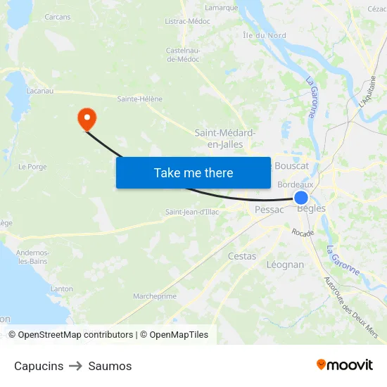 Capucins to Saumos map