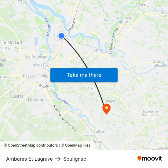 Ambares-Et-Lagrave to Soulignac map