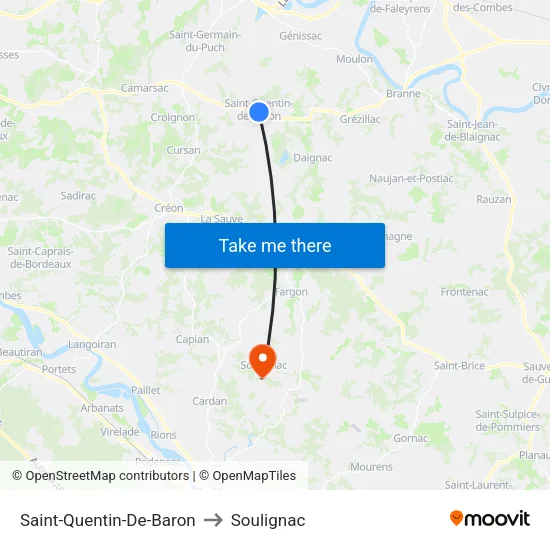 Saint-Quentin-De-Baron to Soulignac map