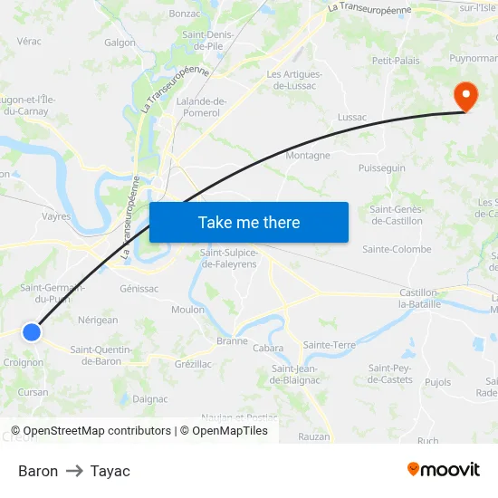 Baron to Tayac map