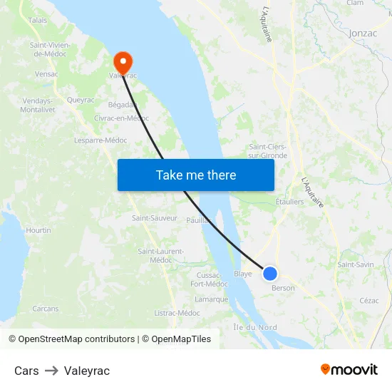 Cars to Valeyrac map
