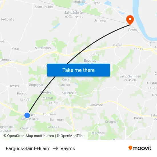 Fargues-Saint-Hilaire to Vayres map