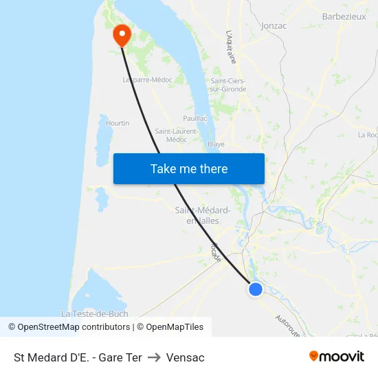 St Medard D'E. - Gare Ter to Vensac map