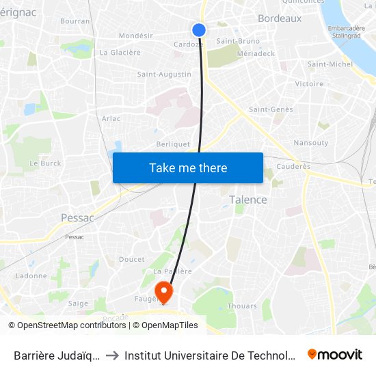 Barrière Judaïque to Institut Universitaire De Technologie map