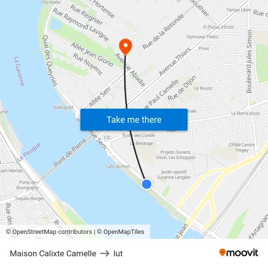 Maison Calixte Camelle to Iut map