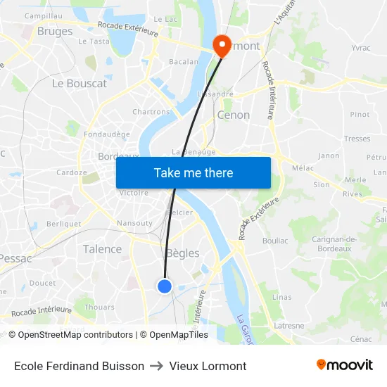 Ecole Ferdinand Buisson to Vieux Lormont map