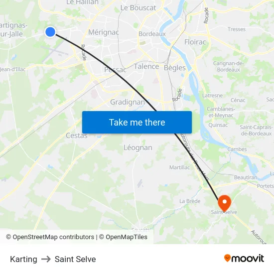 Karting to Saint Selve map