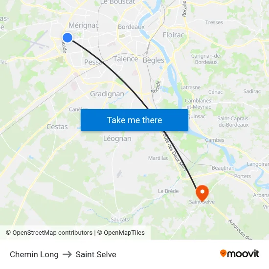 Chemin Long to Saint Selve map