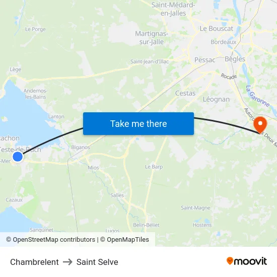 Chambrelent to Saint Selve map