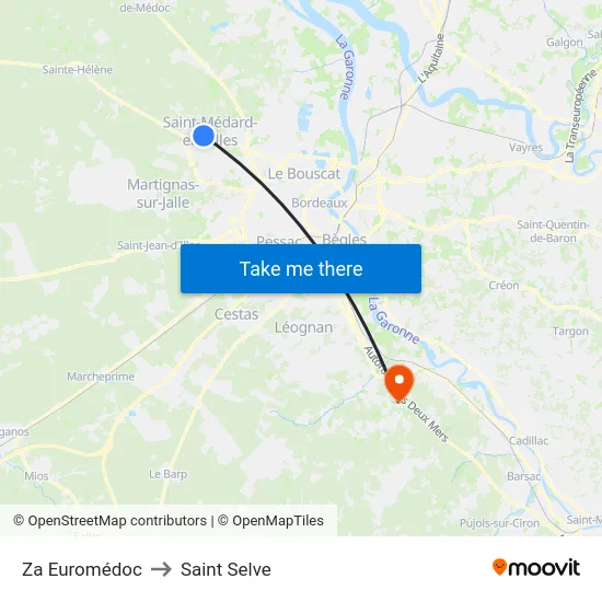 Za Euromédoc to Saint Selve map