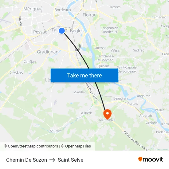 Chemin De Suzon to Saint Selve map