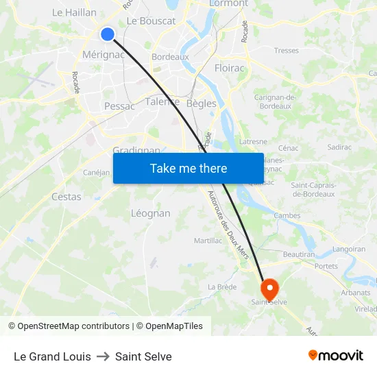 Le Grand Louis to Saint Selve map