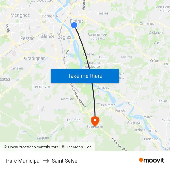 Parc Municipal to Saint Selve map