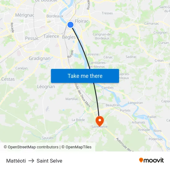 Mattéoti to Saint Selve map