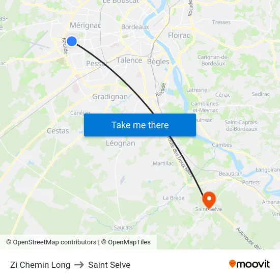 Zi Chemin Long to Saint Selve map