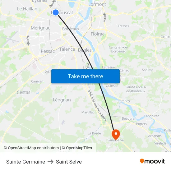 Sainte-Germaine to Saint Selve map