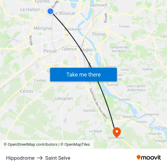 Hippodrome to Saint Selve map