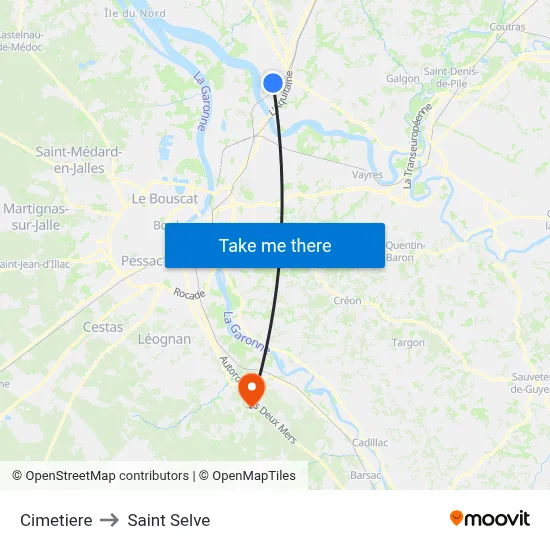 Cimetiere to Saint Selve map