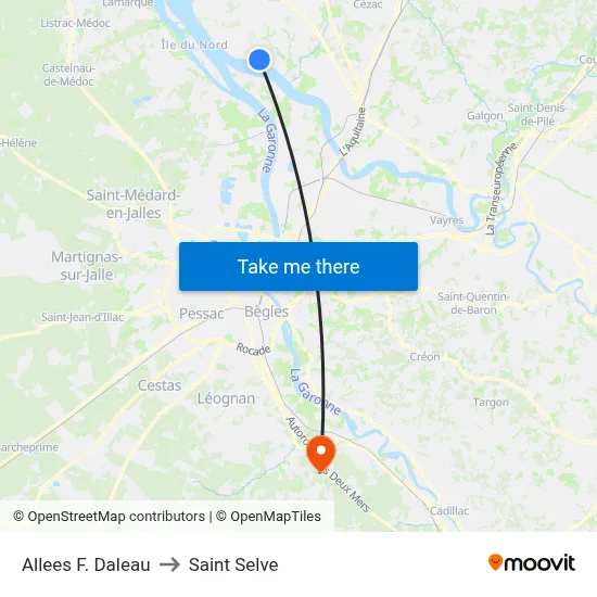 Allees F. Daleau to Saint Selve map