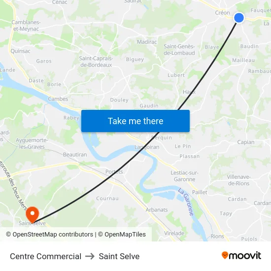 Centre Commercial to Saint Selve map