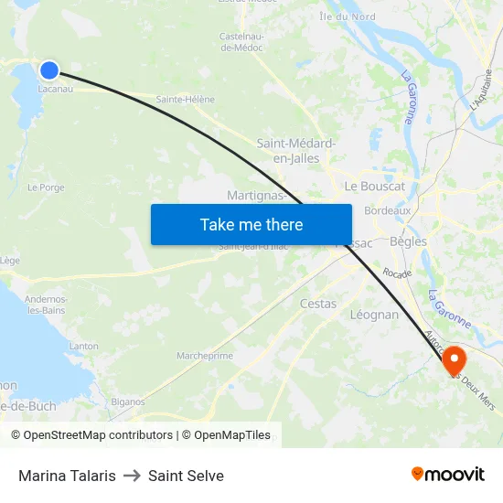 Marina Talaris to Saint Selve map
