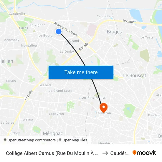 Collège Albert Camus (Rue Du Moulin À Vent) to Caudéran map
