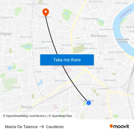 Mairie De Talence to Caudéran map
