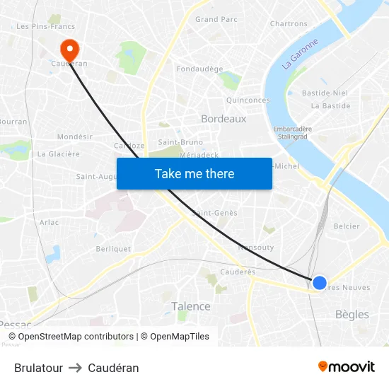 Brulatour to Caudéran map