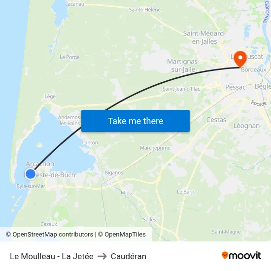 Le Moulleau - La Jetée to Caudéran map