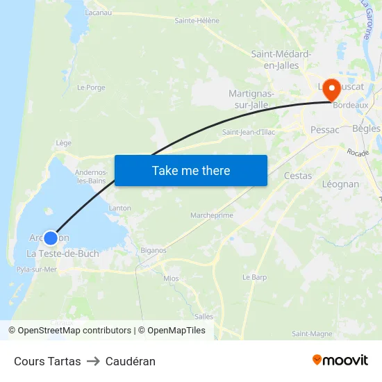 Cours Tartas to Caudéran map